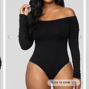 Fashion Nova off the shoulder body suit, brand new